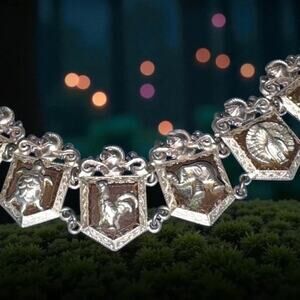 52g Knights in Shining Armor Castle Core Animals Vintage Panel Link Bracelet